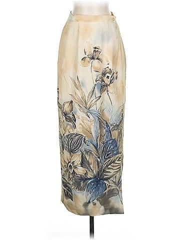 Chaus Tan Floral Leafy Print Skirt (view 1)