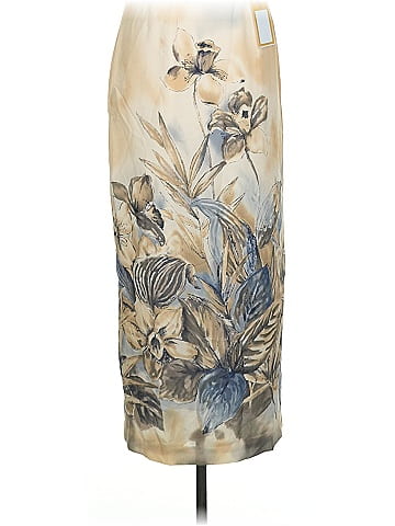 Chaus Tan Floral Leafy Print Skirt (view 2)