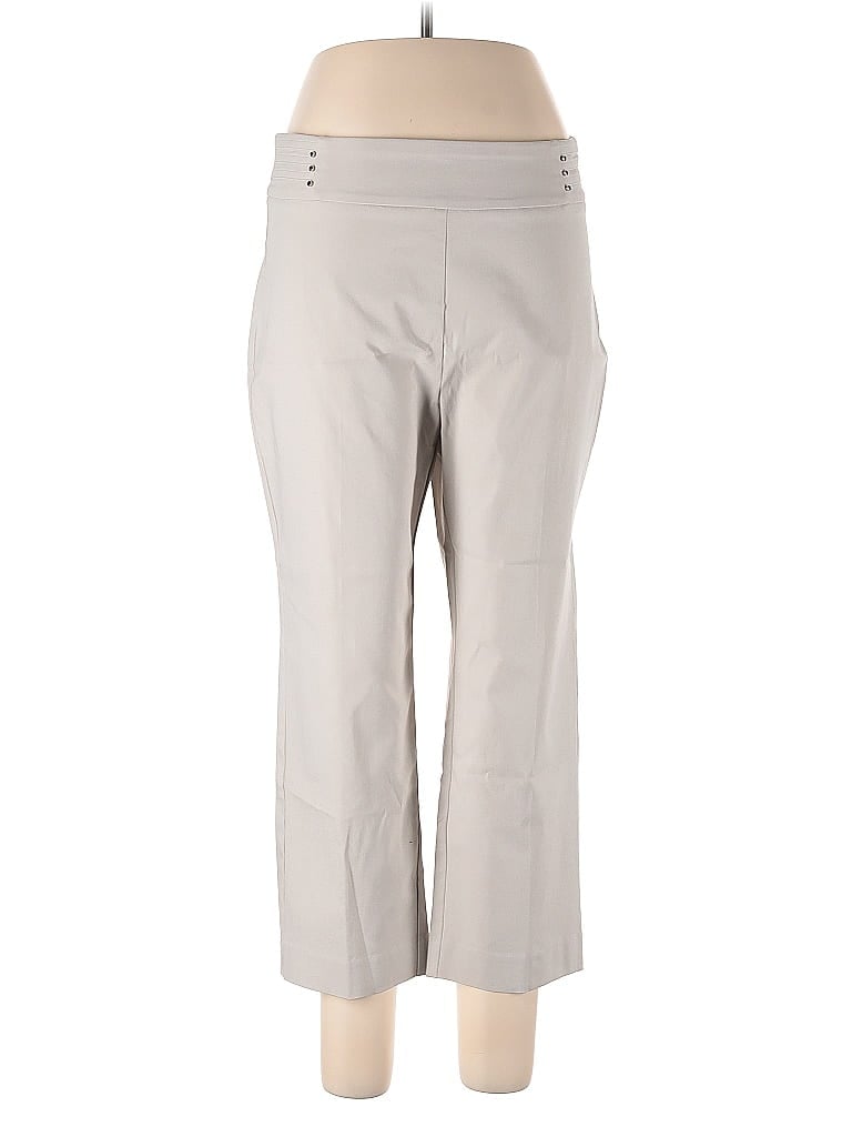 JM Collection Solid Gray Casual Pants Size L - photo 1