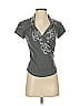 eShakti Floral Gray Short Sleeve Top Size S (estimated) - photo 1