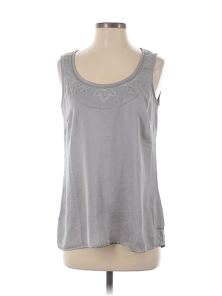 Pre-owned Eddie Bauer Sleeveless Top Gray Scoop Neck Tops