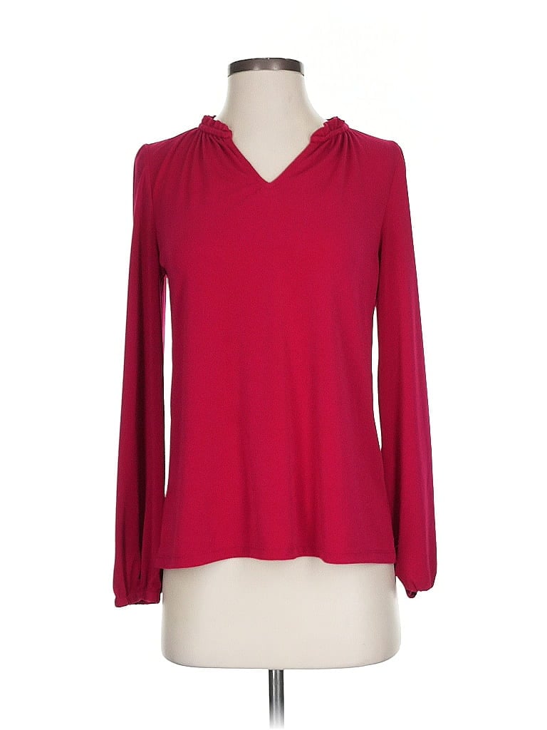 Pre-owned Banana Republic Factory Store Long Sleeve Blouse In Red