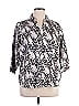 212 Collection Animal Print Silver 3/4 Sleeve Blouse Size 1X - photo 1