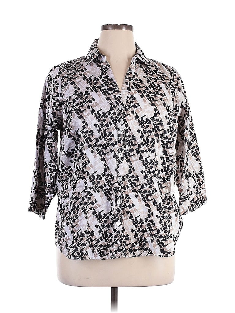 Pre-owned 212 Collection 3/4 Sleeve Blouse In Silver