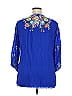 Johnny Was 100% Rayon Floral Blue 3/4 Sleeve Blouse Size XL - photo 2