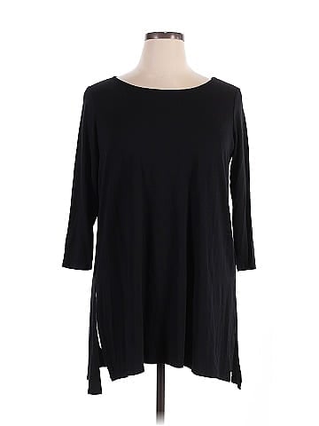 Joan Vass 3/4 Sleeve Top (view 1)