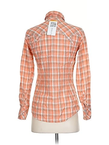 Ariat Orange Plaid Western-Style Button-Down Shirt (view 2)