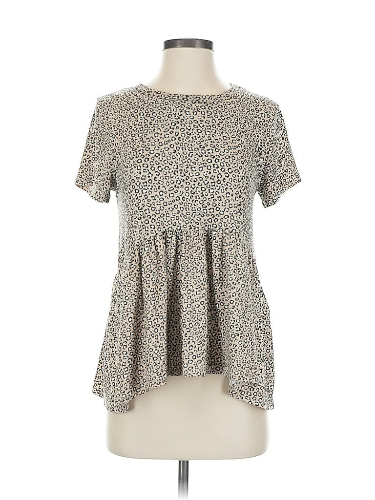 Pre-owned Gaze Short Sleeve Blouse In Gray