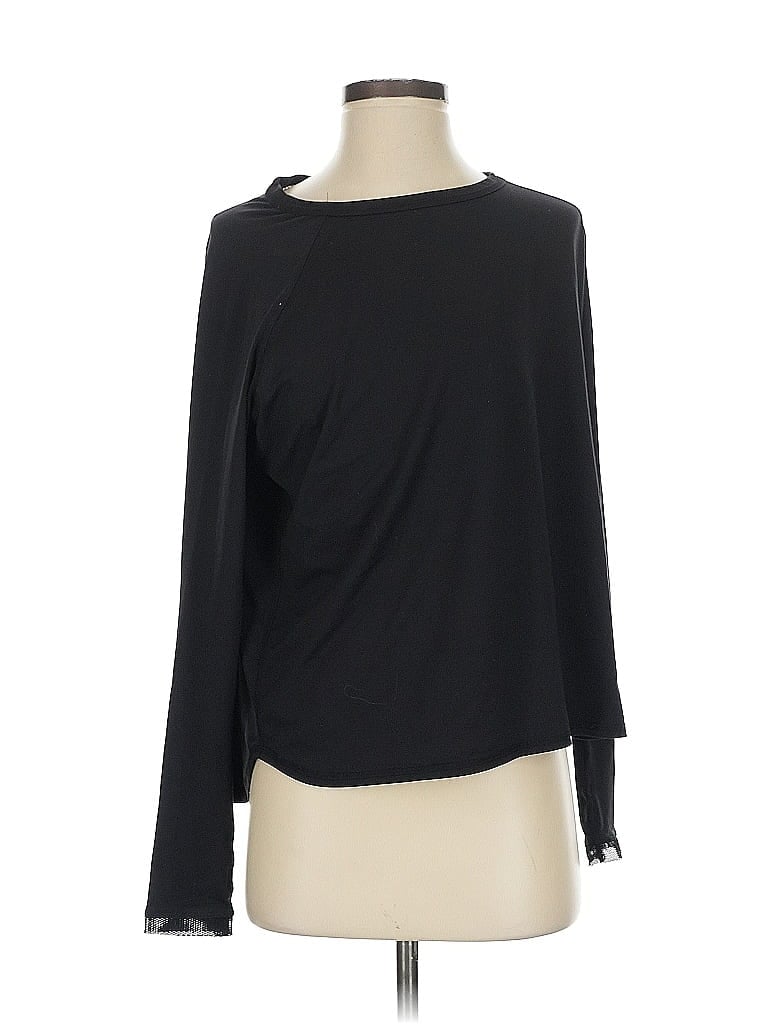 Pre-owned Alala Long Sleeve Top Black One Shoulder Neckline Tops