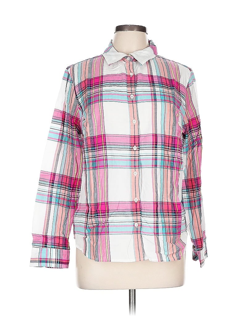 Pre-owned Talbots Outlet Long Sleeve Button Down Shirt In Pink