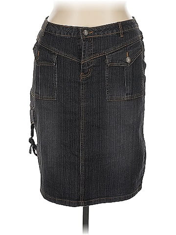 MXM Gray Denim Skirt with Pockets (view 1)