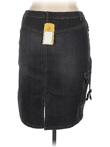 MXM Gray Denim Skirt with Pockets (view 2)