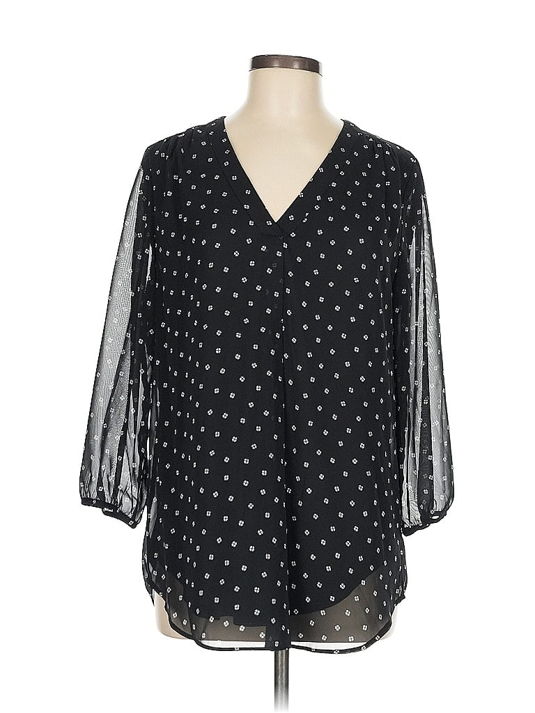Pre-owned Jones New York 3/4 Sleeve Blouse In Black