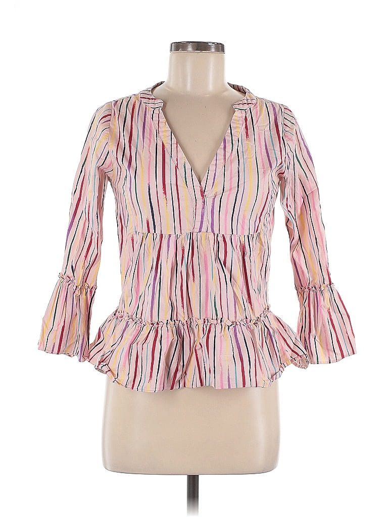 Pomander Place Stripes Pink 3/4 Sleeve Blouse Size XS - photo 1