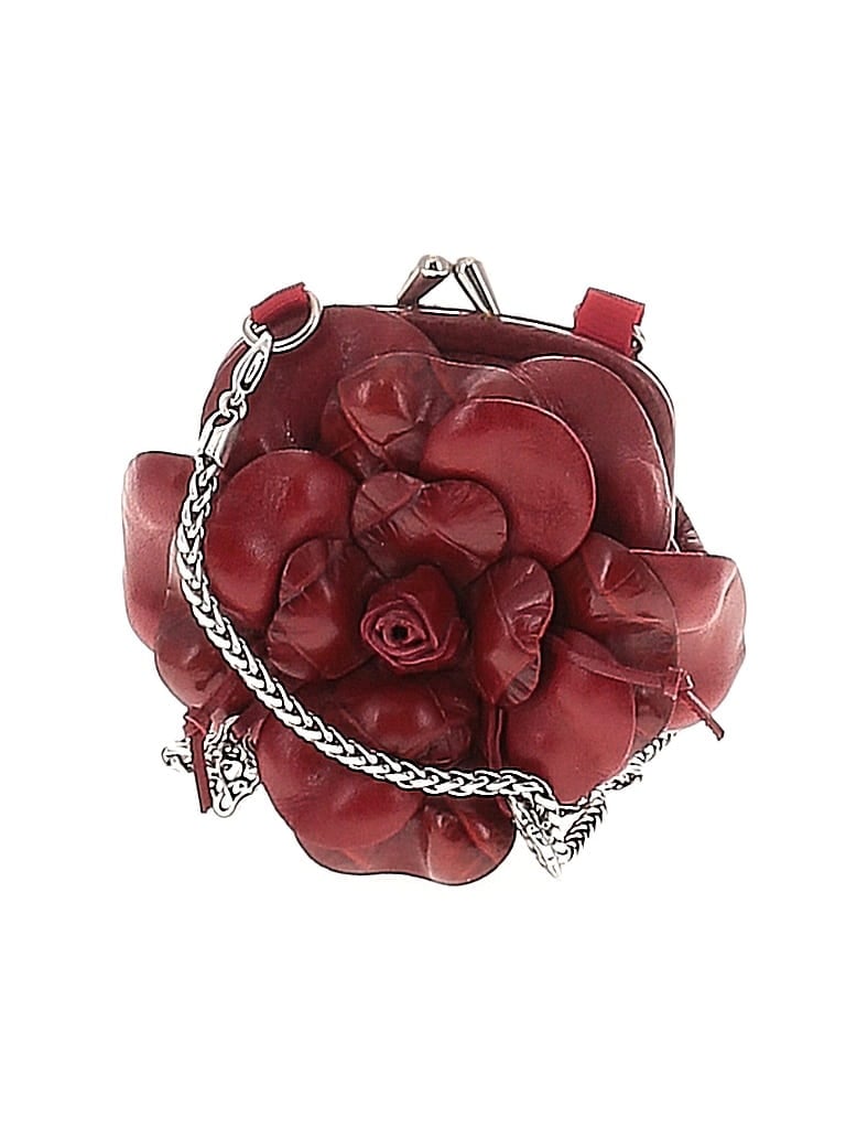 Brighton 100% Leather Floral Red Burgundy Leather Crossbody Bag One size - photo 1