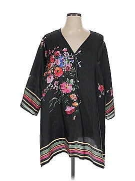 Johnny Was 3/4 Sleeve Silk Top
