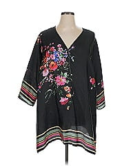 Johnny Was 3/4 Sleeve Silk Top