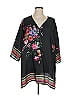 Johnny Was 100% Silk Black 3/4 Sleeve Silk Top Size 1X - photo 1