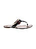Prada Gray Black Patent Leather Thong Sandals Size EU 37 1/2 - photo 1
