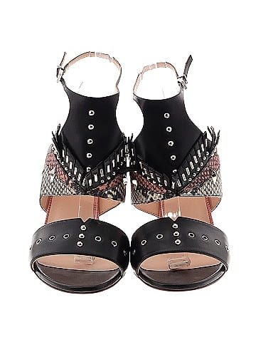 Fendi Studded Leather Rocker Bug Ankle-Strap Sandals (view 2)