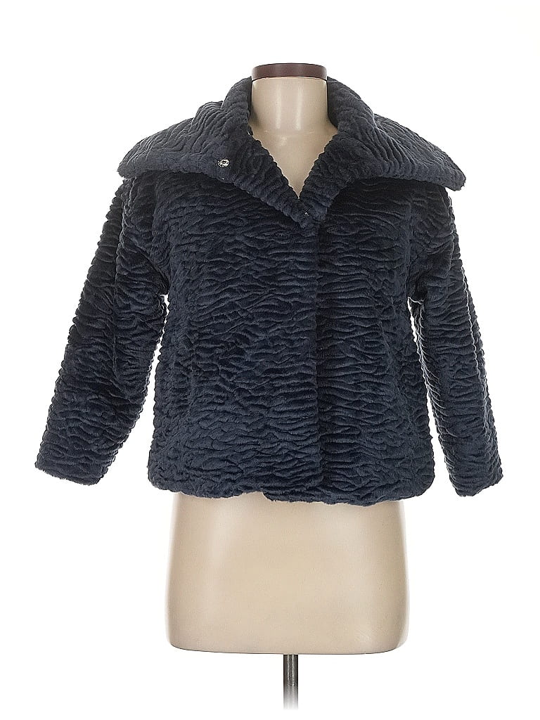 Diesel Blue Faux Fur Jacket Size 8 - photo 1