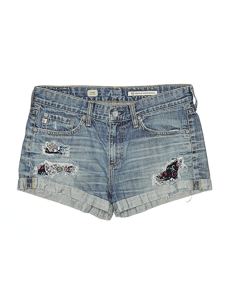 Adriano Goldschmied 100% Cotton Graphic Blue Denim Shorts Size 28 waist - photo 1