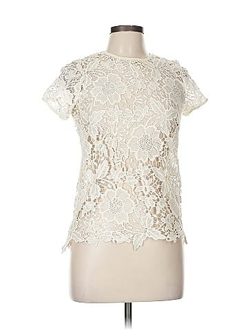 Rebellion Ivory Lace Short Sleeve Blouse (view 1)