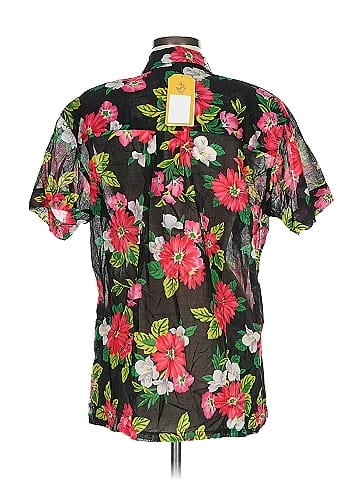 Lizsport Black Floral Short Sleeve Shirt (view 2)