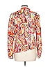 Saks Fifth Avenue 100% Cotton Paisley Orange Long Sleeve Blouse Size 12 - photo 2