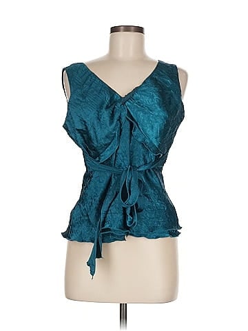 Studio Teal Crinkle Sleeveless Cocktail Top (view 1)