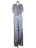 Line & Dot 100% Polyester Metallic Gray Jumpsuit Size S - photo 1