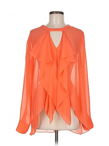 BCBGMAXAZRIA Long Sleeve Silk Top (view 1)
