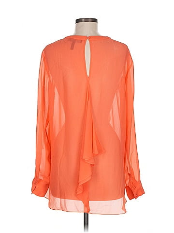 BCBGMAXAZRIA Long Sleeve Silk Top (view 2)