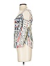 Ela 100% Rayon Silver White 3/4 Sleeve Blouse Size XS - photo 6