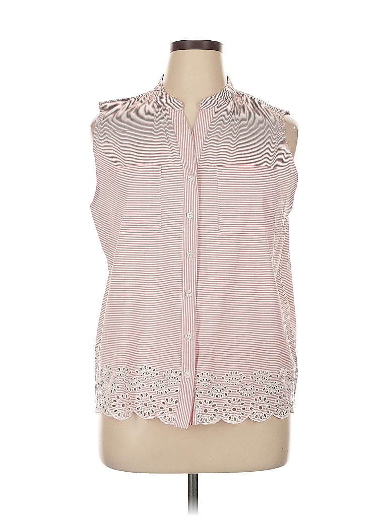 Marc New York Andrew Marc Pink Sleeveless Button-Down Shirt Size XL - photo 1