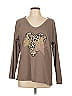 Italo Animal Print Brown Long Sleeve T-Shirt Lg - XL - photo 1
