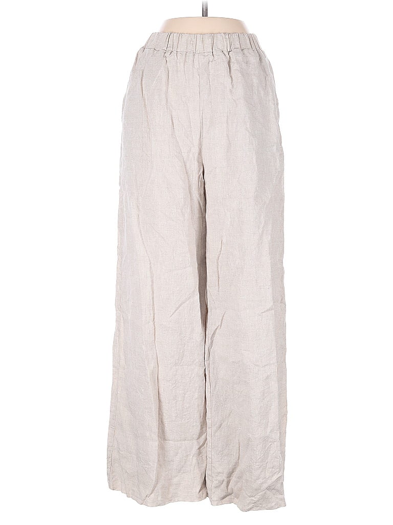 Dissh 100% Linen Gray Linen Pants Size 4 - photo 1