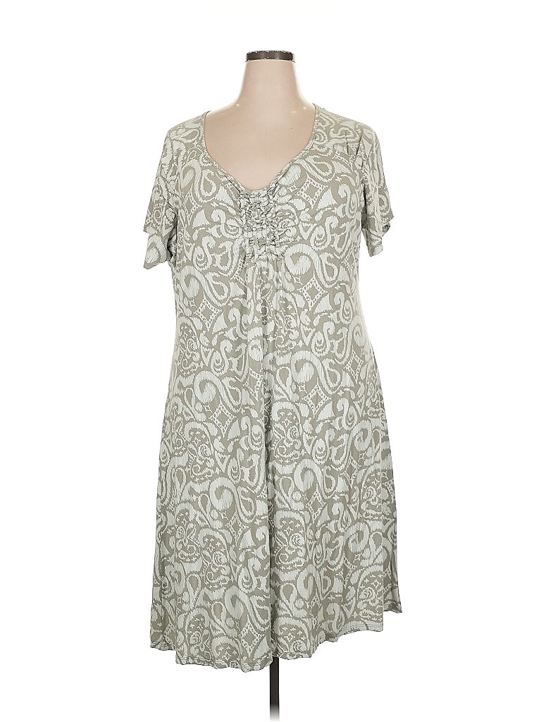 Fresh Produce Paisley Gray Casual Dress Size 2X - photo 1