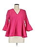 Pomander Place 100% Cotton Pink 3/4 Sleeve Blouse Size M - photo 1