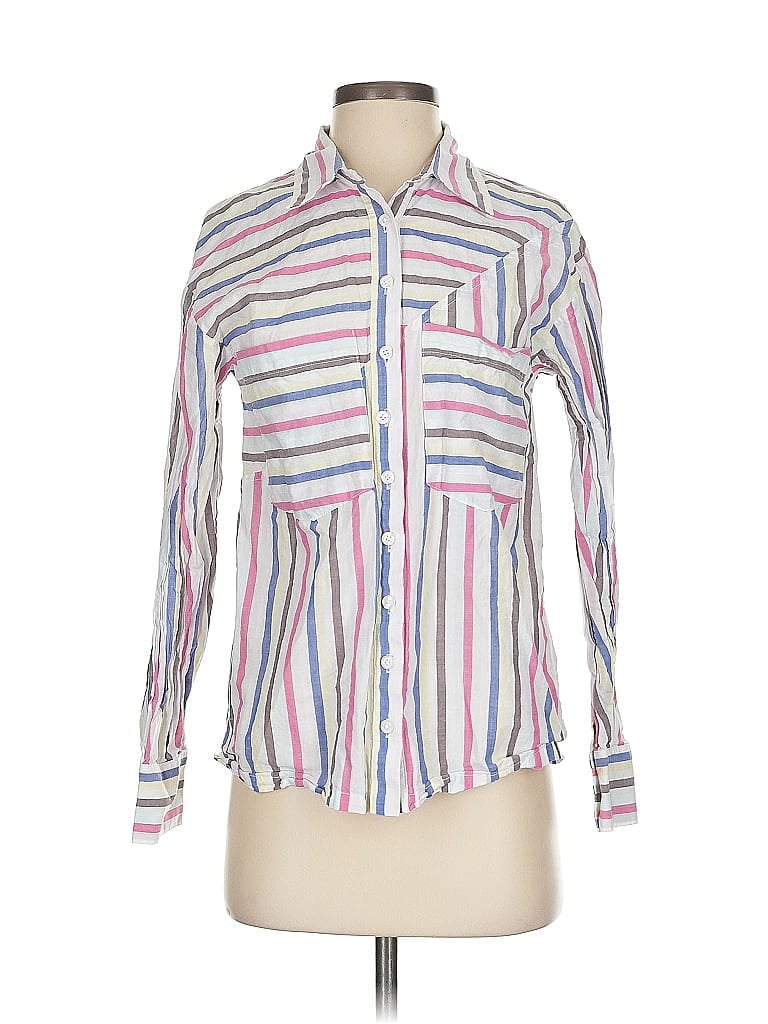 Pre-owned Lovers & Friends Long Sleeve Button Down Shirt In White