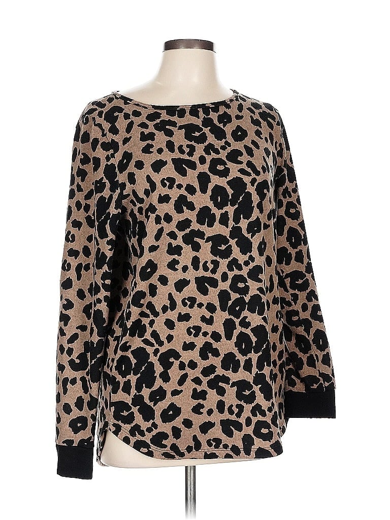 Pre-owned Pink Clover Long Sleeve Blouse In Brown