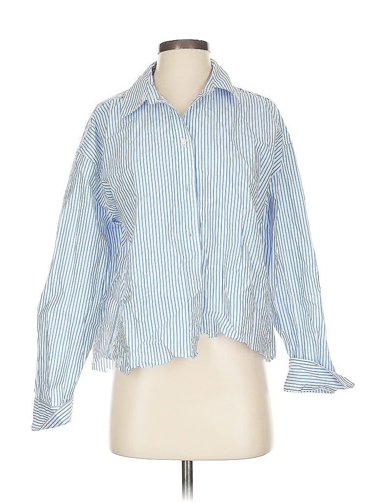 Pre-owned Universal Thread Long Sleeve Blouse In Blue