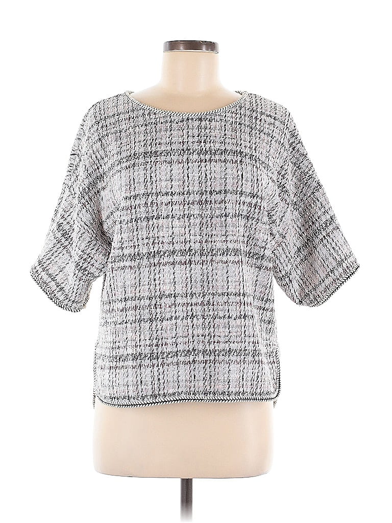 Pre-owned Max Edition Short Sleeve Blouse In Gray