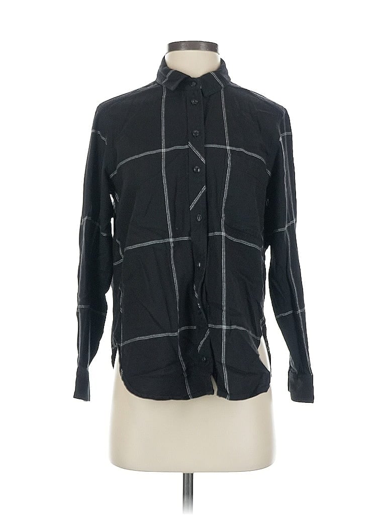 Click to view more detailed imagery on our partner's website Pre-owned Athleta Long Sleeve Button Down Shirt In Black