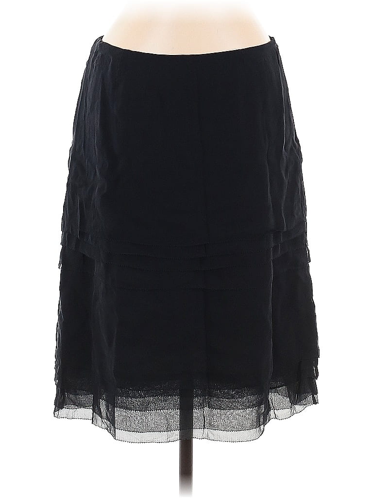 Worth 100% Silk Solid Black Silk Skirt Size 8 - photo 1