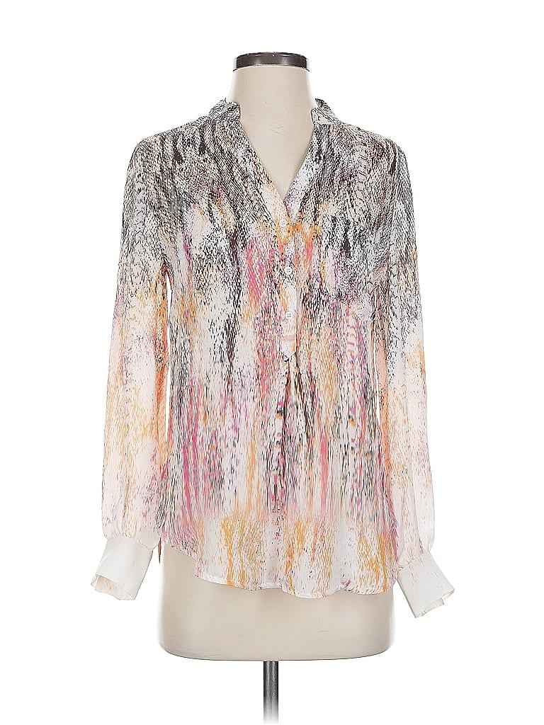 Haute Hippie 100% Silk Silver 3/4 Sleeve Silk Top Size XS - photo 1
