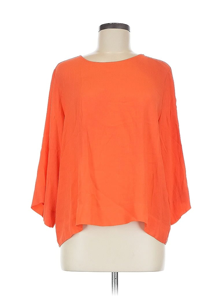 Pre-owned Sam & Lavi 3/4 Sleeve Top Orange Boatneck Tops