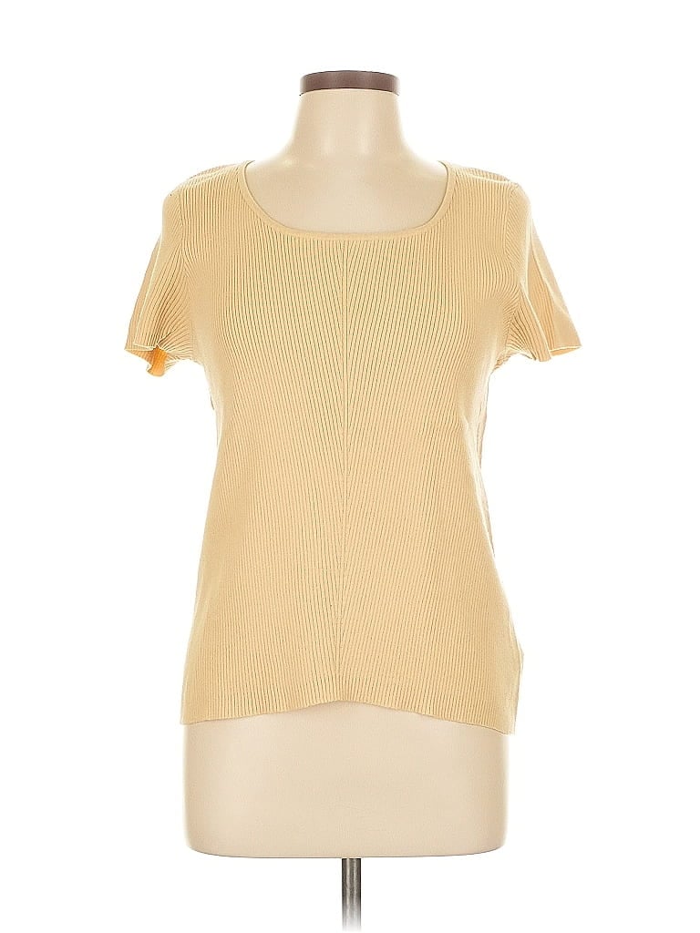 Kasper Yellow Short Sleeve Top Size L - photo 1