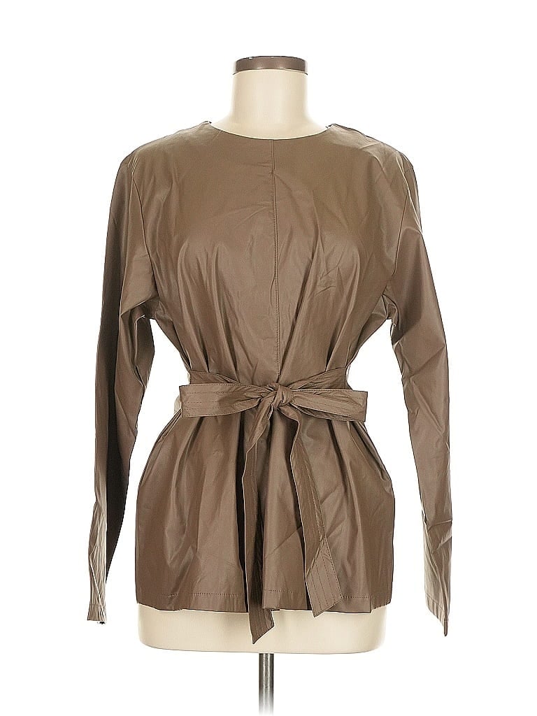 OAK + FORT Brown Long Sleeve Blouse Size M - photo 1