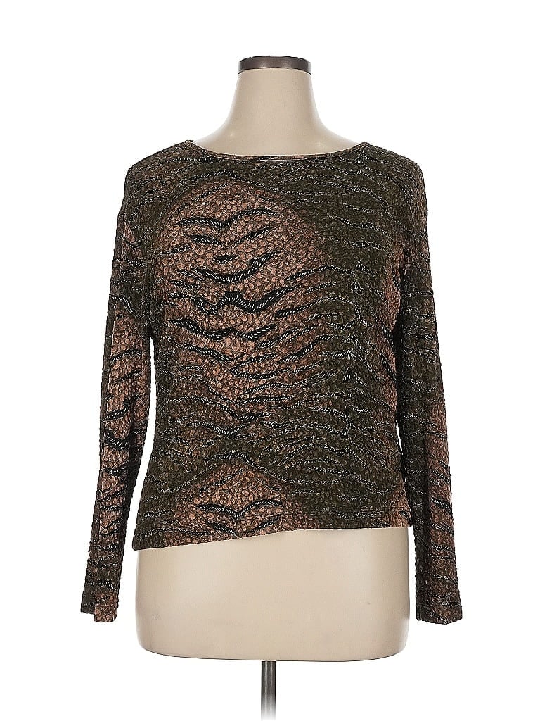 Chico's Design Brown Long Sleeve Top Size XL - photo 1